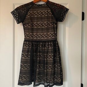 Penelope Tree Girls Black Lace Party Dress; Size 12